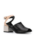 contrast panel sandals
