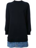 denim panel sweatshirt
