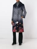 plaid floral mid coat