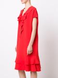 V-neck ruffled dress