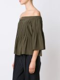 off-shoulders draped blouse