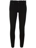 cropped frayed trim skinny trousers