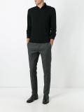 long sleeved knitted polo shirt