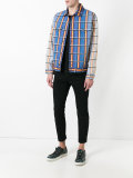 striped denim jacket