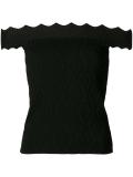 scalloped hem A-line skirt