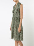 sleeveless frill leaf dress