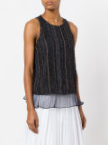 Textured sheer trim top