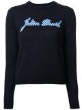 checked intarsia detail jumper