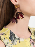 floral miss-matched earrings