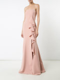 long ruffle detail dress 