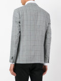 checked button front blazer