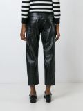 textured cropped trousers