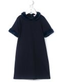 faux fur trim dress
