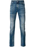 stonewashed slim-fit jeans