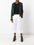 high-waisted cropped trousers