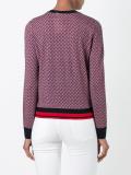 patterned round neck cardigan