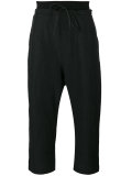 drawstring drop-crotch cropped trousers