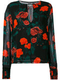 carnation print long sleeve top