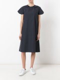 pinstripe Circle shoulders dress