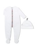 striped trim babygrow set