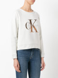 metallic logo print sweatshirt