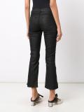 wax detail flared cropped jeans