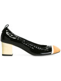 rounded block heel pumps