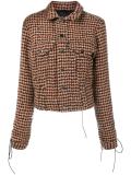houndstooth lace-cuff jacket