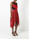 sheer panel asymmetric dress