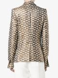 checked jacquard blazer