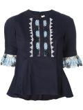 ruffled shortsleeved blouse