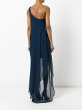one-shoulder draped dress