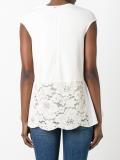 embellished lace panel T-shirt 