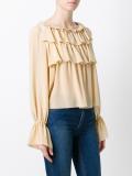 ruffled bell sleeve blouse