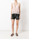 layered ruffle blouse