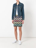 zigzag print straight skirt