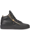 crocodile embossed Kriss mid-top sneakers