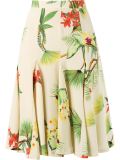 midi floral A-line skirt