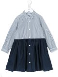 pinstripe two tone dress