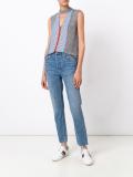 multi-pattern sleeveless blouse