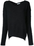 bouclé jumper with asymmetric hem