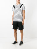 geometric detail striped T-shirt