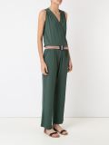 v-neck belted jumpsuit