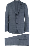 two-piece check suit