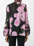 floral print sheer blouse