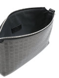 allover logo print clutch