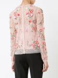 floral embellishment sheer blouse