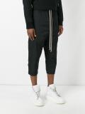 drop-crotch cropped track pants