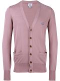 embroidered logo cardigan