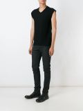 pleated panel sleeveless jumper